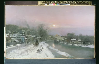 Scena di un canale in inverno